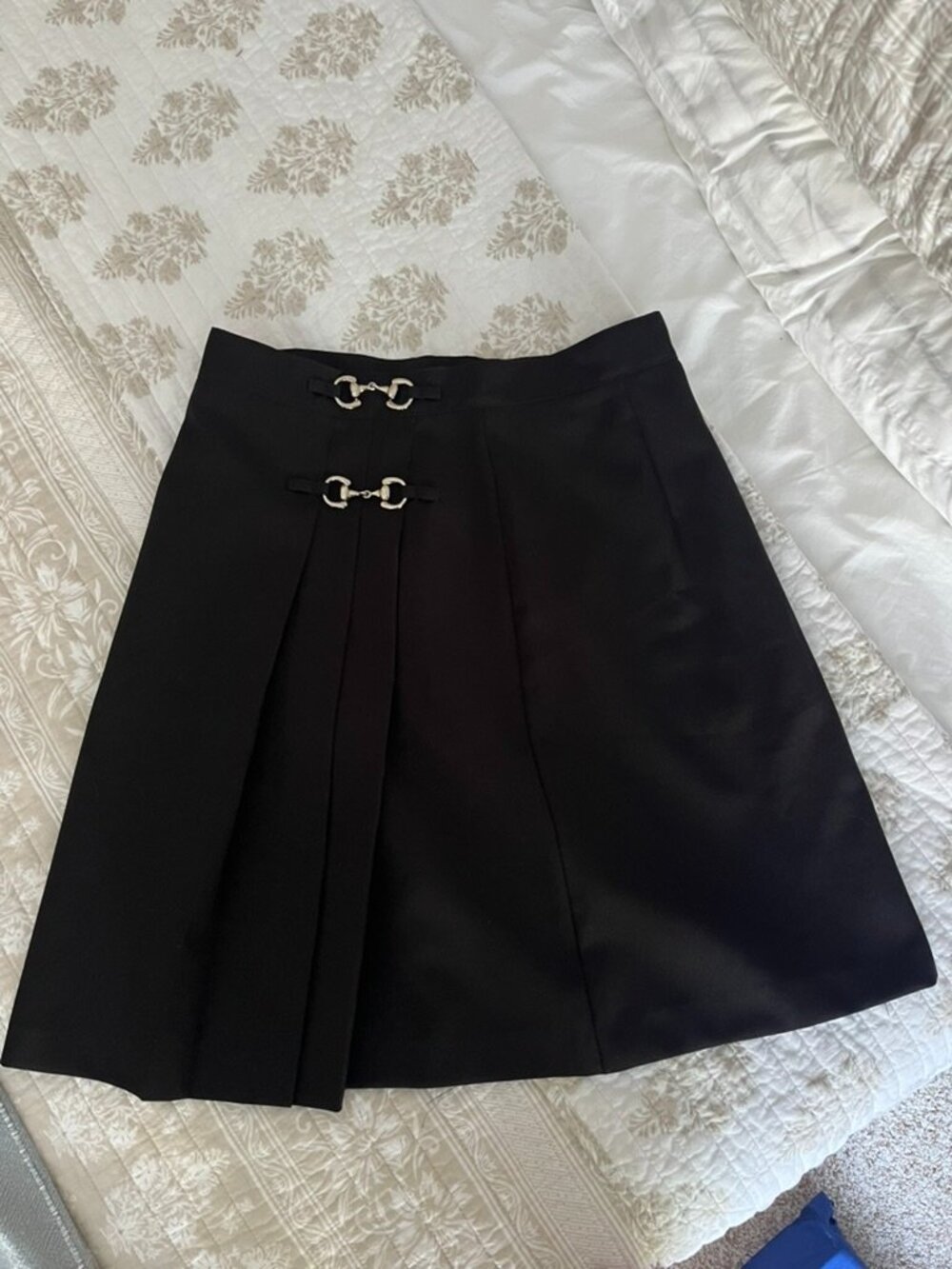 Vintage Separate Scene Black Horsebit Kilt Skirt | Made in Canada